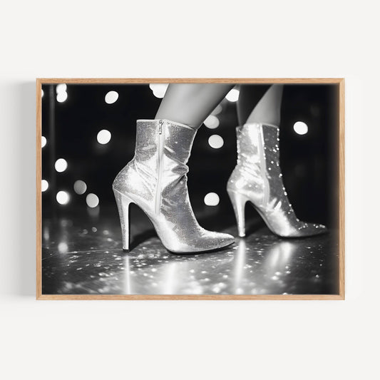 lamina blanco y negro botas disco