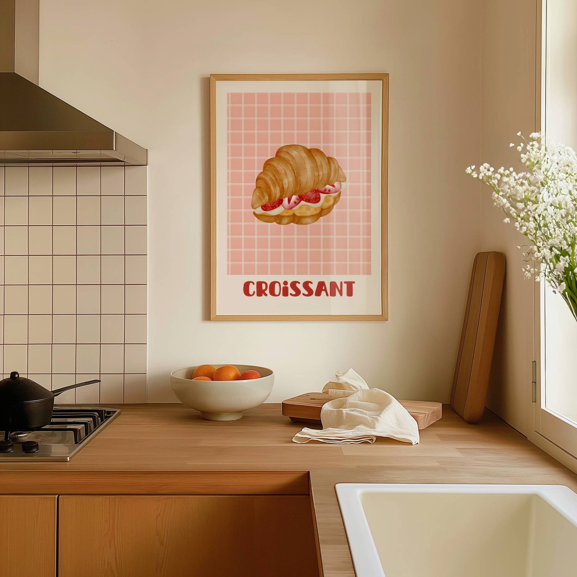 croissant poster rosa cocina