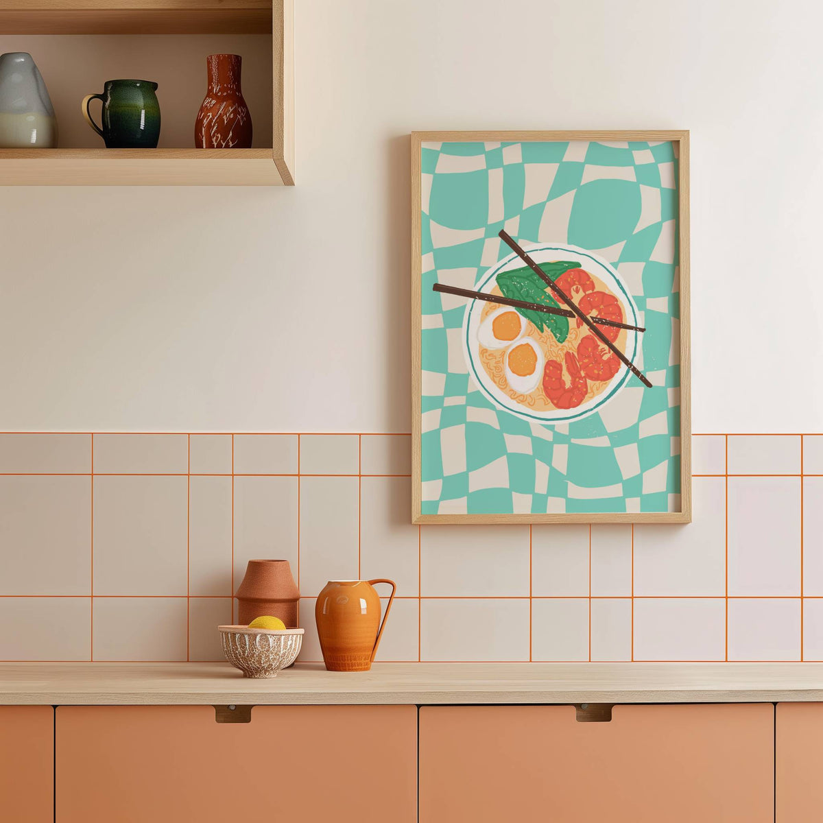 lamina decorativa ramen ilustracion japon