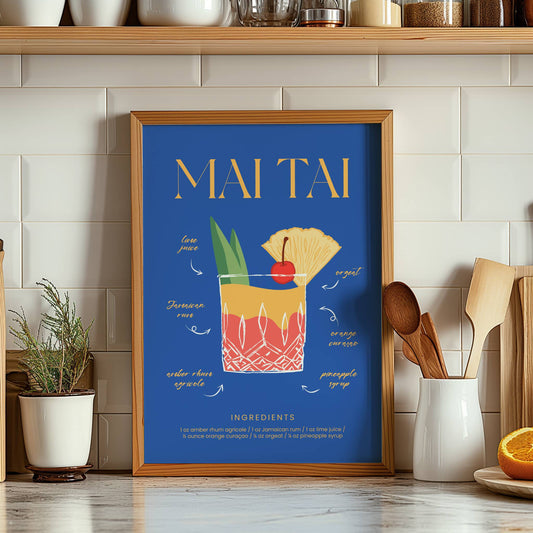 lamina decorativa mai tai receta coctel