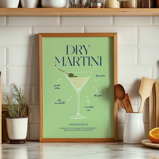 lamina decorativa martini receta coctel