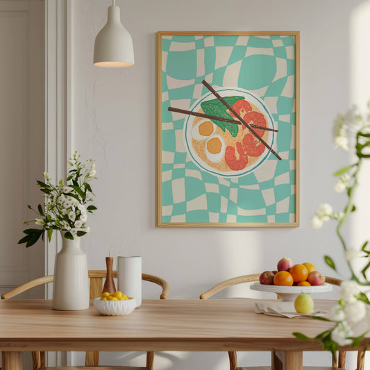 lamina decorativa ramen ilustracion cocina
