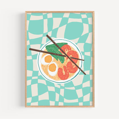 lamina decorativa ramen ilustracion japon