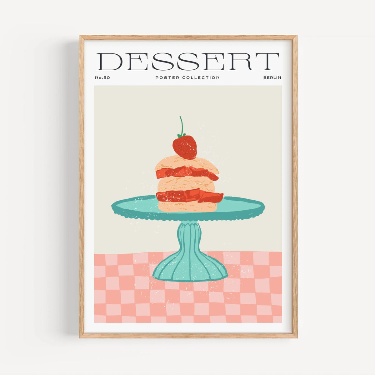 lamina decorativa tarta de fresa cocina retro