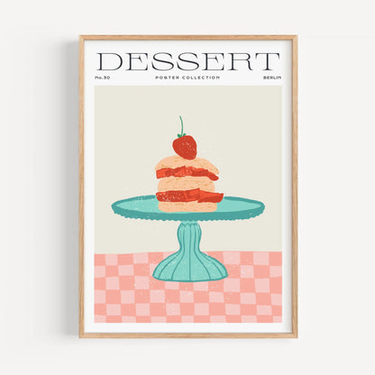 lamina decorativa tarta de fresa cocina retro