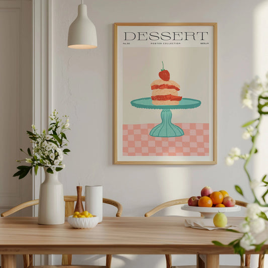 lamina decorativa tarta de fresa ilustracion
